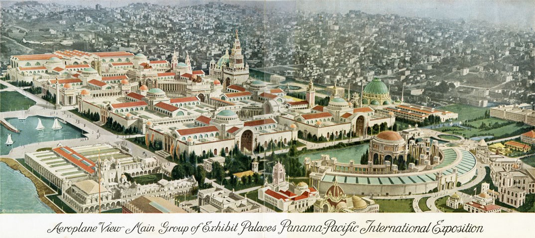 Colorized View of the Palaces from Aeroplane